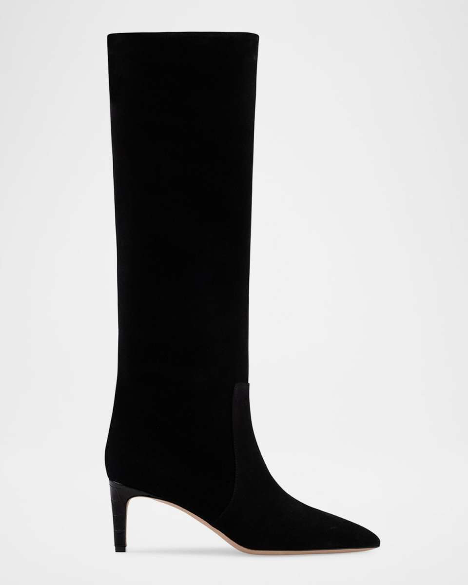 Suede Stiletto Knee-High Boots